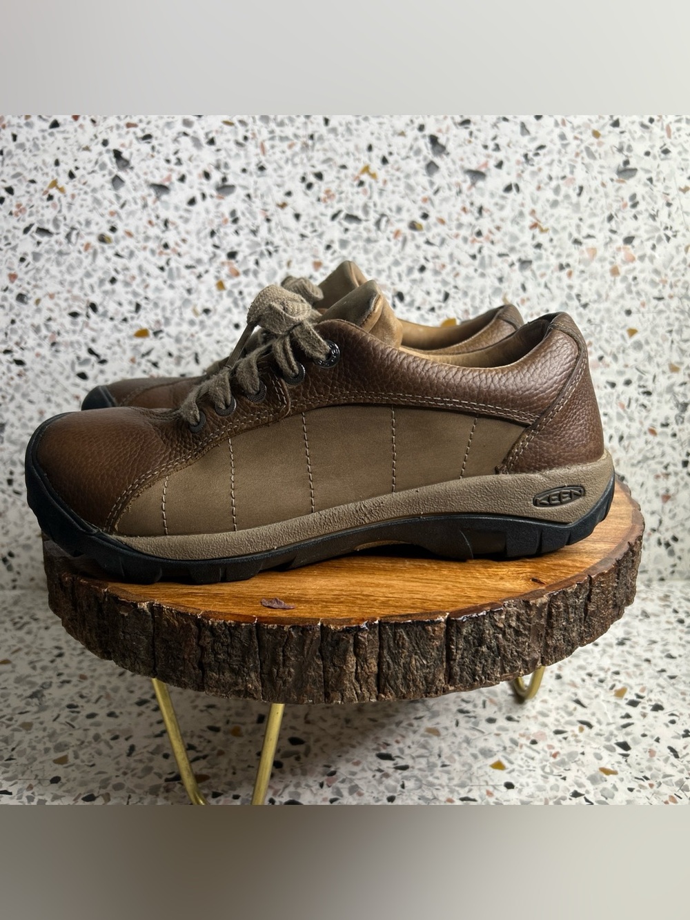 KEEN Presidio Hiking Trail Casual Shoes Brown Leather Sneakers Women’s Size 9